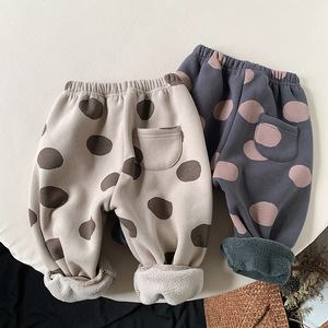 <span class=keywords><strong>Pantaloni</strong></span> per Bambini Autunno Inverno, <span class=keywords><strong>Pantaloni</strong></span> in Pile a Pois per Bambine, Stile Coreano Casual, <span class=keywords><strong>Pantaloni</strong></span> Caldi e Spessi per Bambini - Product Image 2