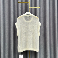 Personnalisé couleur unie col rond femmes pull chemise chandails femme gilet tricots pull femmes tricot haut sans manches