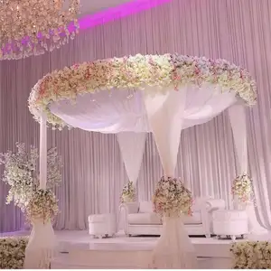 Stunning Romantic Wedding White Color Ice Silk Pipe And Drapes For Sale