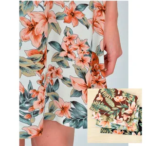 METER FOR FREE!!!100%Polyester Fashion stock lot crepe chiffon print fabric for women dresses
