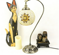 Lampes de table LED turques en fer forgé avec mosaïque artisanale Tokin-lighting (TL1L01), avec base d'ampoule AC E14, source de lumière fluorescente
