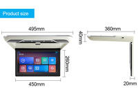 Moniteur Android 19 pouces pour toit de voiture, lecteur multimédia intelligent avec WIFI, USB, Mirror Link, écran IPS, lampe d'ambiance 16 couleurs, bouton tactile