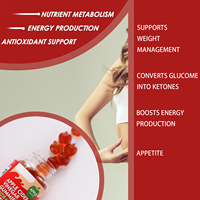 Gummies au vinaigre de cidre de pomme 1000mg avec acide folique, vitamines B6 et B12, betterave et grenade, 60 unités, complément alimentaire
