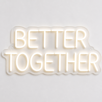 Enseigne néon LED personnalisée pour toile de fond de mariage, enseigne nominative personnalisée, néon « Better Together » pour décoration d'anniversaire ou de fête