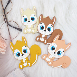 สร้อยคอซิลิโคนสำหรับเด็กทารก ปลอดสาร BPA รูปสัตว์การ์ตูนกระรอก ของเล่นนุ่มสำหรับกัดแทะ ช่วยบรรเทาอาการปวดฟัน - Product Image 4