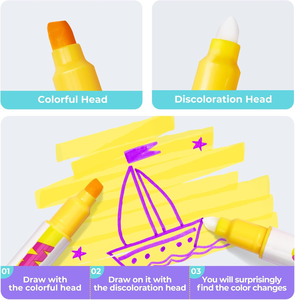 Khy 6/10/12 Màu Sắc Nhà Máy Phổ Biến Giá Đầy Màu Sắc Đánh Dấu Pastel Đôi Kết thúc Ma Thuật Thay Đổi Màu Sắc Tô Màu Bộ Bút - Product Image 5