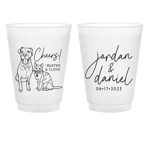 Gobelets réutilisables en PP givré personnalisés avec logo, 10oz/12oz/15oz, imprimés, écologiques, imperméables, sans BPA, pour mariages et fêtes - Product Image 2