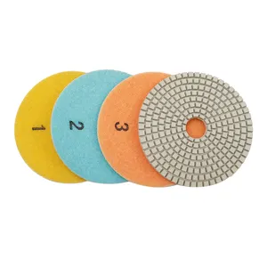 100MM 4 Inch Low Price 3 steps polishing pads for all kind of stone buff pad