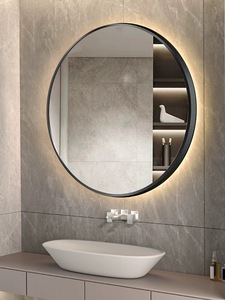 Hiện đại vòng tròn gương kim loại màu đen khung cho lối vào phòng tắm Vanity phòng khách phòng ngủ khách sạn Salon thiết kế đồ họa giải pháp - Product Image 2