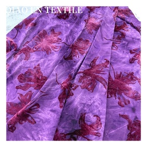 Tecido Handmade Spandex Tie-Dye Reunindo Luz Estilo Chinês Queimado Flor Padrão Vintage DIY Cheongsam Vestido Tecido De Trama - Product Image 5