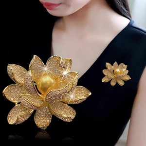 Broche de Flores de Aleación de Alta Calidad para Mujer, Estilo Coreano de Lujo, Joyería para Cuello, Broches Chapados, Regalo de Boda o Compromiso - Product Image 2