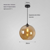 Lampes suspendues en verre de luxe pour restaurant, bar, café, style nordique, design de créateur, modèle 039, LED
