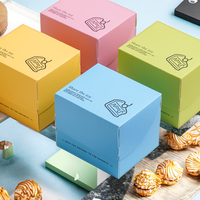 Boîte à pâtisserie carrée personnalisable 3/4/6/8 pouces pour Internet Celebrity Baking Mousse Cake Snack Dessert Packaging Paperboard Food