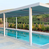 Systèmes de pergola bioclimatique à lames orientables en aluminium rétractables réglables pour couverture de piscine