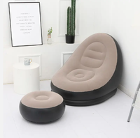 Fauteuil-Lit Gonflable Haute Performance Pliable Facile avec Repose-Pieds, Canapé Gonflable pour Salon et Fête, Ensemble Fauteuil Gonflable