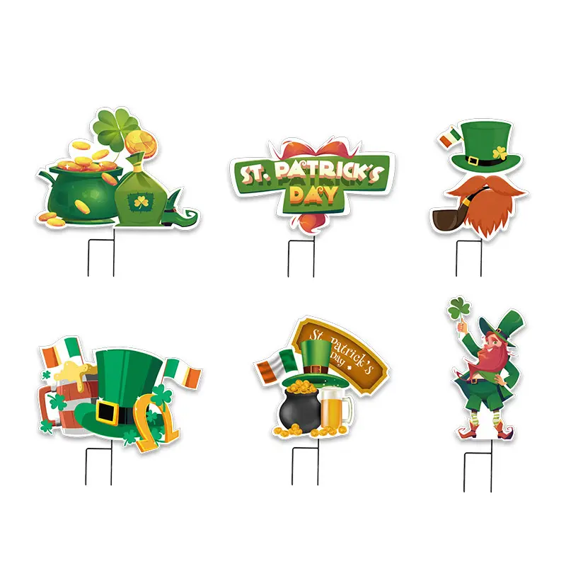 Base en métal couleur verte Irlande Pays St. Patrick's Day Celebration Yard Signs Outdoor With Fast Delivery