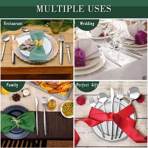 Juego de cubiertos de 60 piezas, cubiertos cuadrados de acero inoxidable, juego de cubiertos para <span class=keywords><strong>12</strong></span> vajillas de grado alimenticio PARA CENA - Product Image 6
