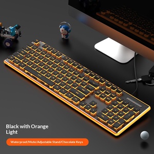 คีย์บอร์ดแบบมีสาย ให้ความรู้สึกเหมือนคีย์บอร์ดแบบกลไก ไฟ LED Backlit กันน้ำ เงียบบางเฉียบ 104 ปุ่ม สำหรับเล่นเกมและทำงาน ใช้ได้กับคอมพิวเตอร์ตั้งโต๊ะ แล็ปท็อป - Product Image 6