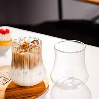 Gobelet moderne en verre borosilicate transparent de 18 oz, à paroi côtelée, pour eau, jus glacé, café, cocktail, maison, restaurant