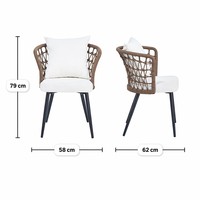 Toplu Tedarik Modern PE Rattan Halat Örgülü Paslanmaz Su Geçirmez Açık Gri Yemek Sandalyesi Otel Restoran Ev Kullanımı İçin