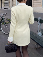 Ensemble robe deux pièces pour femme 2026 avec manches à volants en dentelle et bouton unique