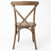 Chaise empilable en bois massif à dossier croisé pour événements, mariages et banquets, couleur antique, option de couleur personnalisée pour les lieux