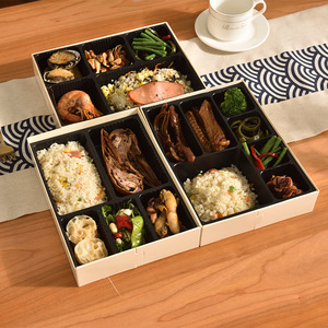 Hộp đựng thức ăn nhựa hình chữ nhật cao cấp, kiểu cổ điển, dùng cho đồ ăn nhanh, khay đựng sushi, thích hợp cho bữa trưa - Product Image 2