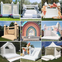 Commande personnalisée commerciale PVC blanc rose bleu videur de mariage château plein d'entrain gonflable distributeur de maison de rebond