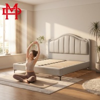 Lit moderne entièrement recouvert de cuir véritable, avec cadre en bois, entièrement rembourré, écologique, durable, sommier à ressorts, garantie 10 ans