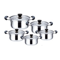 Vente directe d'usine, ustensiles de cuisine en acier inoxydable, ensemble de 10 casseroles, ensemble de casseroles de cuisine, ensemble de casseroles