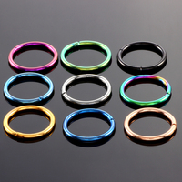 Bagues de corps en titane, fermoirs à pompe, unisexe, Piercing pour le nez, Cartilage, Tragus, lèvres, Septum, 16 et 14G, 1 pièce