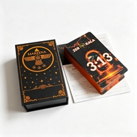 Cartas de Tarot Impresas Personalizadas de Fábrica OEM, Ecológicas, con Borde Dorado Naranja y Bordes Dorados