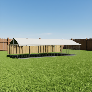 Nichoir extérieur pour chien 236,2x118,1x59,1 po avec toit rectangulaire en bois, toutes saisons, fournitures pour petits animaux - Product Image 2