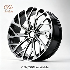 Nueva Llanta de Aleación Forjada de Calidad Premium, Diseño Multirradio con Rejilla, Acabado Plateado Mecanizado, Negro Brillante, 25mm, Deportiva - Product Image 2