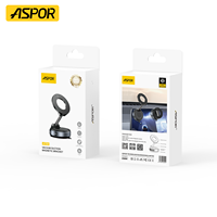 Support magnétique pour téléphone ASPOR A708 en alliage, rotation à 360 degrés, angle réglable pour bureau/mur/voiture/ventouse de pare-brise