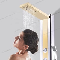 Panneau de douche en acier inoxydable Tour Cascade Système de massage de la pluie Céramique chromée pour hôtels Pommeau De Douche pour salles de bain