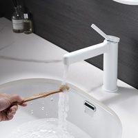 Robinet mélangeur cascade moderne design italien, noir mat, pour salle de bain, eau chaude et froide, laiton, monotrou, à poser sur plan vasque, céramique