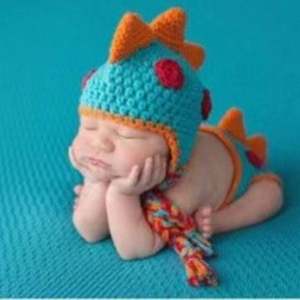 Accesorios de Fotografía para Bebés Recién Nacidos, Conjuntos de Ropa Tejida a <span class=keywords><strong>Crochet</strong></span>, Gorro de Dinosaurio, Pantalones, Conjunto para Sesión de Fotos de Bebés, Regalo para Niños - Product Image 1