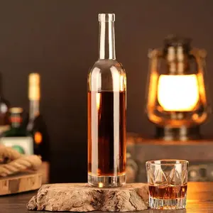 Fashionable Luxury Exquisite 375ml 500ml 700ml 750ml 1000ml Champagne Alcoholic Beverage Whiskey Glass Bottle With Cork