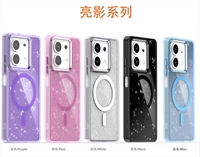 Étui de téléphone magnétique à Charge sans fil de luxe Bling Glitter pour Redmi Note 13 Pro 4G 5G couverture de téléphone antichoc en Tpu translucide