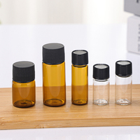 Vente en gros 1ml 2ml 3ml 5ml Tube d'huile essentielle Ambre Transparent Mini échantillon flacon de parfum bouteille d'emballage d'huile de sérum