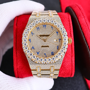 Toptan Özelleştirilmiş Yüksek Kaliteli Buzlu Kaplama Erkek Mekanik Dalgıç Saati Mozanit Test Cihazlı Su Geçirmez - Product Image 5