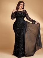 Robe de soirée grande taille pour femme, élégante, à taille haute, asymétrique, à sequins, style sirène, pour demoiselle d'honneur
