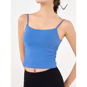 Top Corto Ajustado Vetega, Top Deportivo de Yoga de Color Sólido con Diseño Sexy para Deportes y Entrenamiento - Product Image 1
