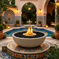 Cheminée extérieure au bioéthanol VALSE Premium : Décoration artistique élégante avec flamme décorative pour Patio, Villa, Cour et Espaces de loisirs