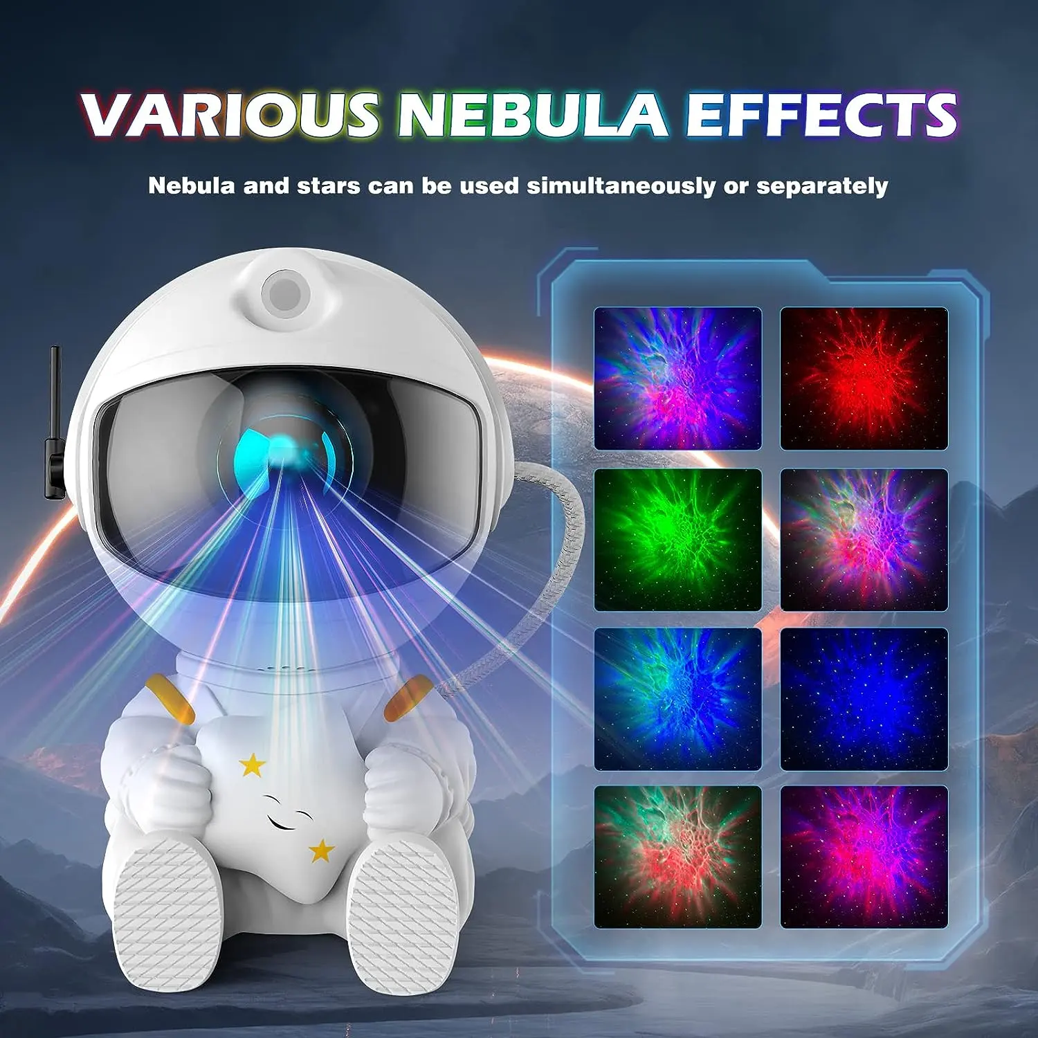 3D Astronauta Personagem Noite Luz Novidade Nebula Estrela Noite Lâmpada Estrelado Projetor Luz Preço mais barato Luzes noturnas para crianças