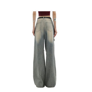 डेनिम प्रिंट के साथ हिप-हॉप पैंट - Product Image 3