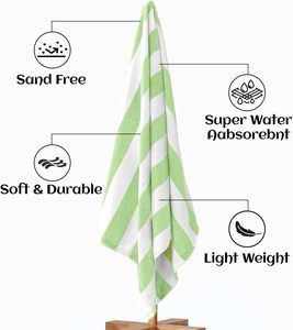 Tùy Chỉnh 100% Cotton In Ấn Thêu Cát Miễn Phí Bãi Biển Khăn Terry Sọc Khách Sạn Hồ Bơi Lớn Mềm Bãi Biển Khăn Với Logo - Product Image 5