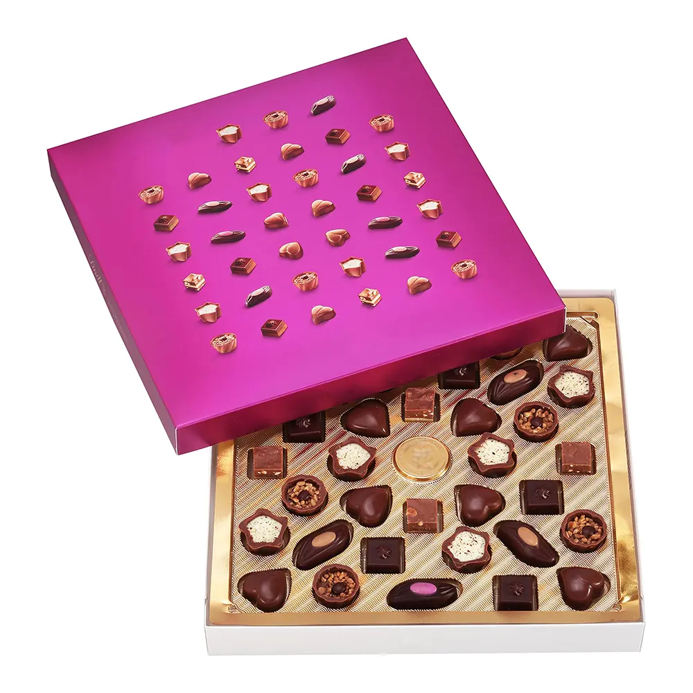 Grids Clear Window Valentine's Day Chocolate Gift Packaging Box Candy Cookie Donut Baking Truffle Birthday Wedding Party Decor