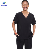 Tenues médicales et de beauté unisexes à manches courtes, imperméables, en polyester et élasthanne, avec logo personnalisé